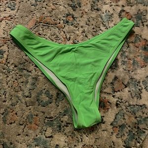 Bright green bikini bottoms.